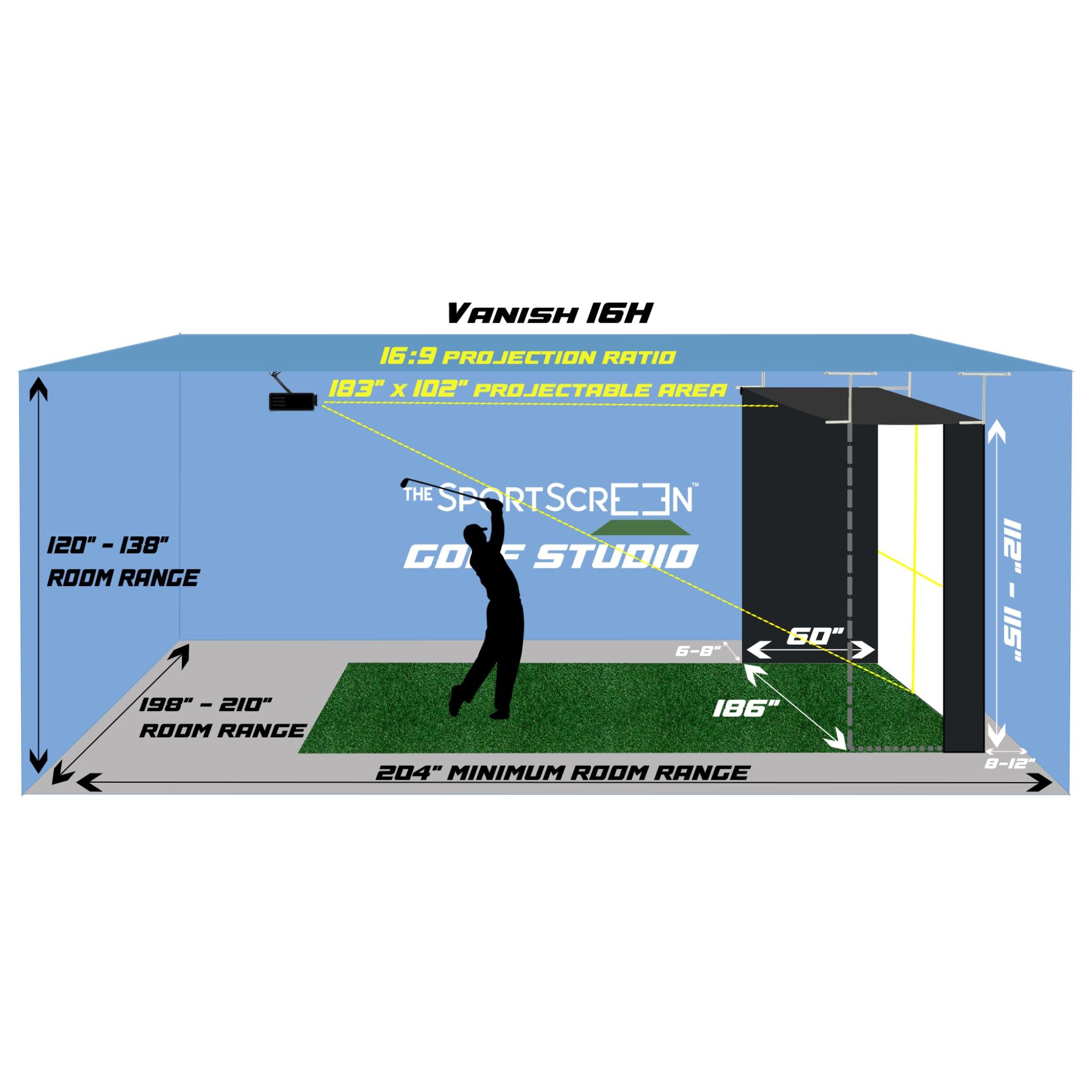 The SportScreen Vanish 16H Retractable Golf Enclosure