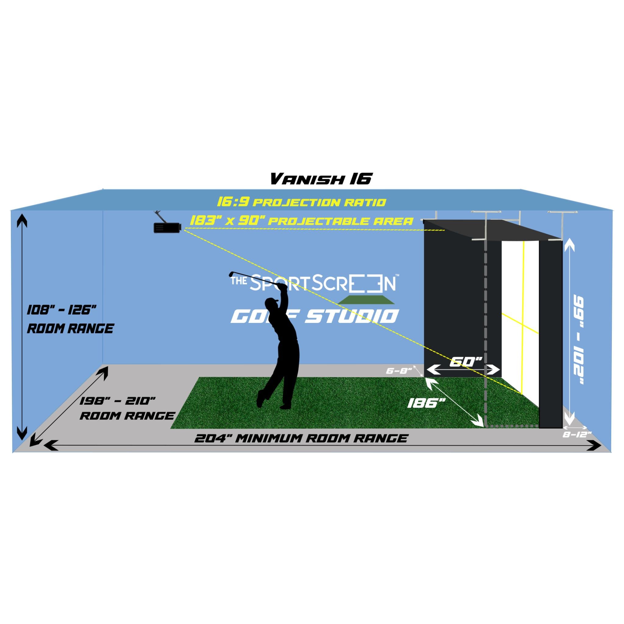 The SportScreen Vanish 16 Retractable Golf Enclosure